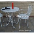 white colour wrought iron garden tables and chairs design